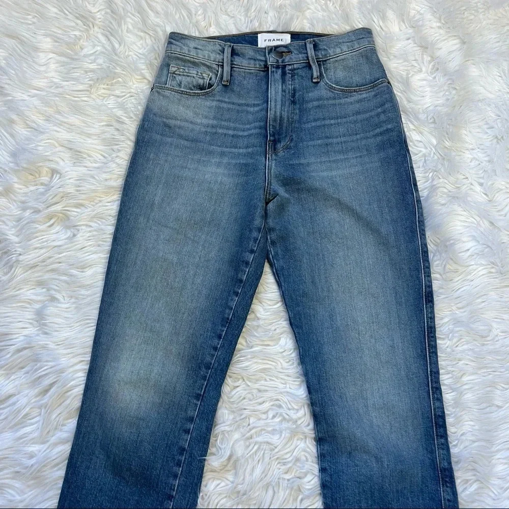 NWOT FRAME Le Sylvie Slender Straight Leg Jeans Alamitos Denim Casual Women’s 25